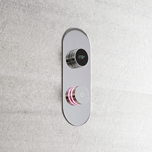 Milano Vis - 2 Outlet Twin Valve Digital Shower Control System - Chrome - Oval Backplate