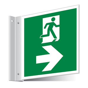 Fire Exit Right/Left Corridor Sign - 150x150mm - 3mm Indoor Palboard