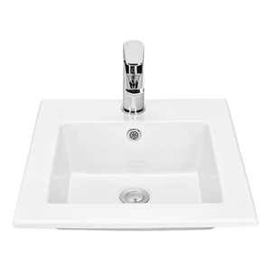 Banjo Vanity Basin with Pop-Up Waste 410mm x 410mm White [132838]