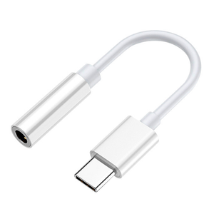 USB-C to 3.5mm AUX Audio Headphone Cable Adapter White