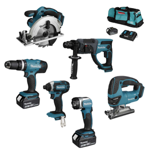 DLX6068PT 18V 6 Piece Combi Kit with 3 x 5.0Ah Batteries