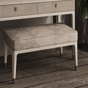 Davina Stone Dressing Stool With Gold Feet