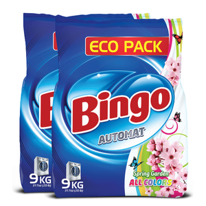 Bingo Front & Top Load Washing Powder 9kg Spring Garden - 2 bags