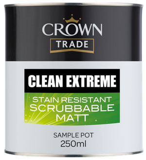 Crown Trade Clean Extreme Stain Resistant Scrubbable Matt Sample Pot