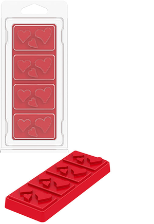 4 Section Snap Bar Style Clamshell - (Valentine Hearts)