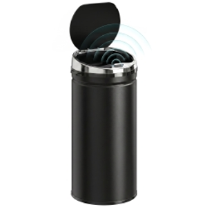 HOMCOM Stainless Steel Sensor Bin, 42L Kitchen Touch Bin, Automatic Trash Can with Inner Bucket, Soft Close, Dustbin, Black