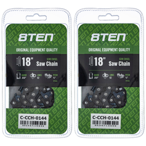 Chainsaw Chain 18 Inch .050 3/8 62DL For Echo Black and Decker 91PX062G 91PX62CQ S62 576936562 | 2-PACK