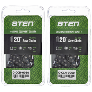 Chainsaw Chain 20 Inch .058 .325 76DL For Blue Max Stihl 21LPX076G 36880050076 25RM376E | 2-PACK