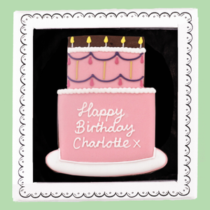 Pink Happy Birthday To You Letterbox Biscuit