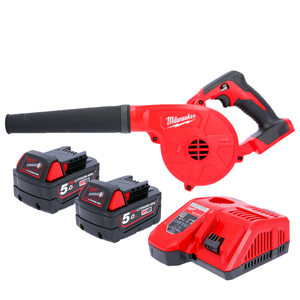 Milwaukee M18BBL 18V M18 Compact 3-Speed Blower With 2 x 5.0Ah Batteries & Charger