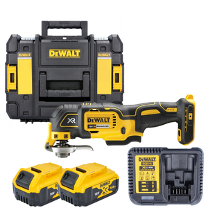 DeWalt DCS356 18V XR Brushless 3 Speed Oscillating Tool With 2 x 5.0Ah Batteries, Charger & Case