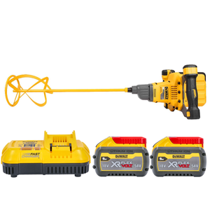 DeWalt DCD240 54V XR Brushless Cordless FlexVolt Plaster Paddle Mixer With 2 x 9.0Ah Batteries & Charger