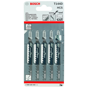 Bosch 2608630040 T144D 5 Piece Speed Wood Jigsaw Blades