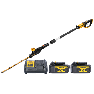 DeWalt DCMPH566 18V XR Cordless 55cm Pole Hedge Trimmer With 2 x 4.0Ah Batteries & Charger