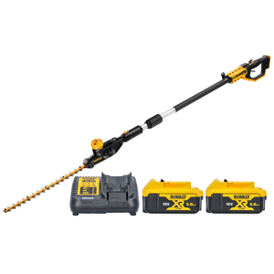 DeWalt DCMPH566 18V XR Cordless 55cm Pole Hedge Trimmer With 2 x 5.0Ah Batteries & Charger