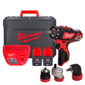Milwaukee M12BDDXKIT-202C 12V Cordless 4-in-1 Drill Driver With 2 x 2.0Ah Batteries, Charger & Carry Case