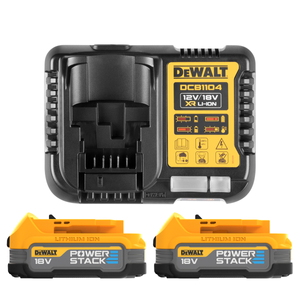 Dewalt DCBP034 18V XR 1.7Ah Compact Powerstack Battery Twin Pack With DCB1104 Charger