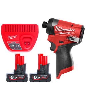 Milwaukee M12FID2 KIT12 12V Fuel Hex Impact Driver With 2 x 6.0Ah Batteries & Charger
