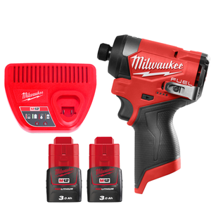 Milwaukee M12FID2 KIT4 12V Fuel Hex Impact Driver With 2 x 3.0Ah Batteries & Charger