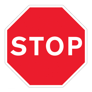 Stop Sign - 3mm Aluminium Composite RA1 - 450 x 450mm