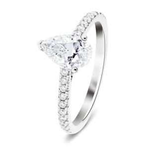 Lucy Lab Diamond Pear Engagement Ring 0.75ct G/VS 9k White Gold