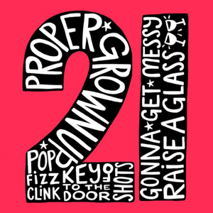 Moonpig 21 Typographic Birthday Card