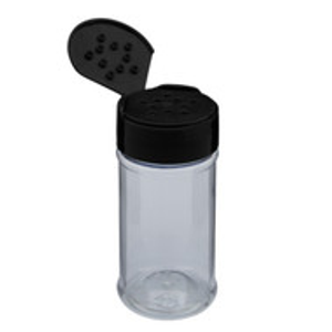 4 oz Clear PET Plastic Spice Jar (Black Cap) - 322420-K