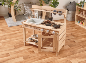 Outdoor Wooden Mud Kitchen with Water Pump