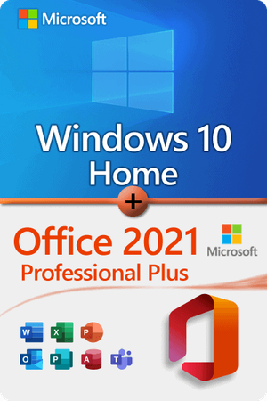 Microsoft Windows 10 Home + Microsoft Office 2021 Professional