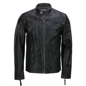 Men's  Leather Black Biker Jacket