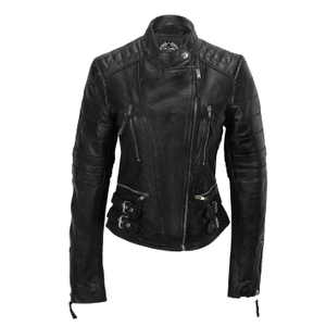 LADIES JACKET WITH BUCKLES BLACK