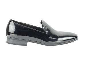 FAUX PATENT LEATHER SHINY SLIP ON SHOES