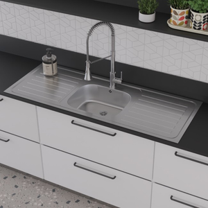 Pyramis single bowl double drainer stainless steel sink