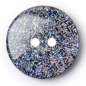 Milward Buttons - Size 17mm, 2 Hole, Sparkle Effect, Black, Pack of 3