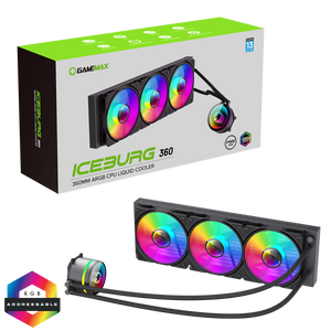 GameMax Iceburg 360mm ARGB All-in-One Liquid Cooler - Black - GMX-ICB-360ARGB