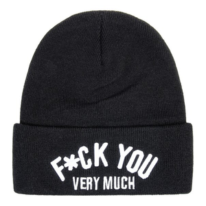 Blue Banana F*ck You Beanie Hat (Black)