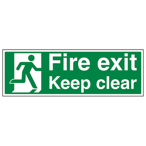 Fire Exit - Fire Exit Keep Clear - 600 x 200mm