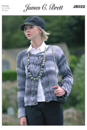 Cardigan in James C. Brett Marble Chunky (JB022)