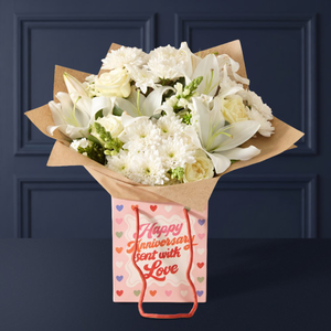 White Lily, Rose and Chrysanthamum Gift Bag