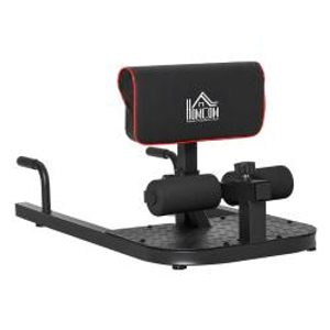 HOMCOM 3-in-1 Sissy Squat Machine with Push Up Bars, Home Gym Work Out Leg Fitness Equipment, Black