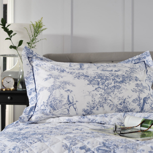 The Lyndon Company Toile Blue Printed Cotton Oxford Pillowcase (Pair)
