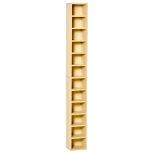 HOMCOM 204 CD Tall Narrow Media Storage Tower - Oak Tone