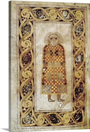Book of Durrow. ca. 675. The Man, symbol of Saint Matthew. Anglo-Irish art