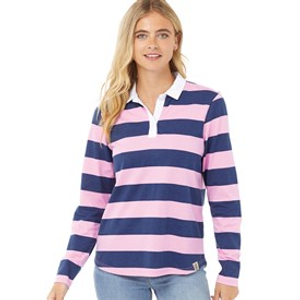 Lagooners Womens Heritage Polo Shirt Navy/Pink