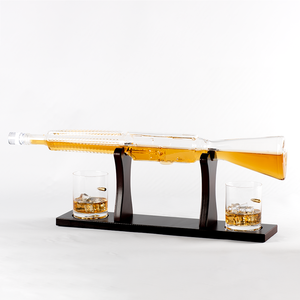 Refined Gifts Decanter Set Gun w 2 Bullet Glasses