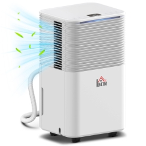 HOMCOM 12L/Day Dehumidifier with 2L Water Tank, Laundry Drying, Automatic Humidity Sensor, Electric Portable Dehumidifier with 24H Timer, 3 Modes for Home Damp, Mould and Condensation
