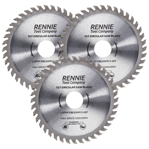 3 Pack - 115mm x 40T TCT Circular Wood Saw Blades Fits Bosch, Dewalt, Festool, Makita, Worx, Black & Decker etc