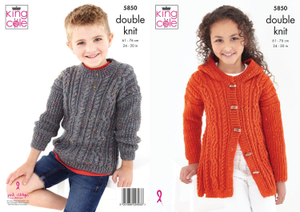 Cardigan and Sweater in King Cole Big Value Tweed DK (5850)