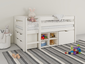 Noomi Mid Sleeper Shorty Storage Bed White (FSC-Certified)