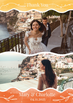 Thank You Photo Upload Personalised Wedding Card